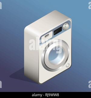 Isometrische Ikone der Waschmaschine Stock Vektor