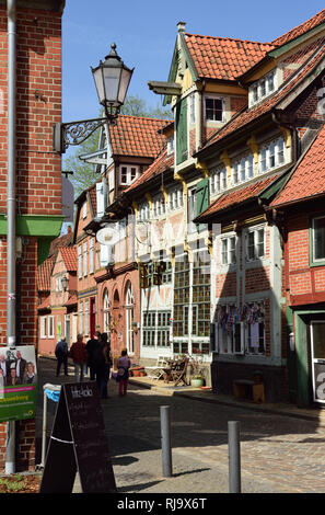 Europa, Deutschland, Niedersachsen, Metropolregion Hamburg, Lauenburg, Elbe, Elbstraße, Altstadt, historische Bebauung Stockfoto