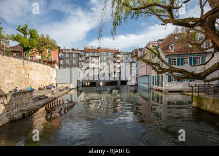 Esslingen Kleine Venedig auf dem Kanal des Neckar Stockfoto
