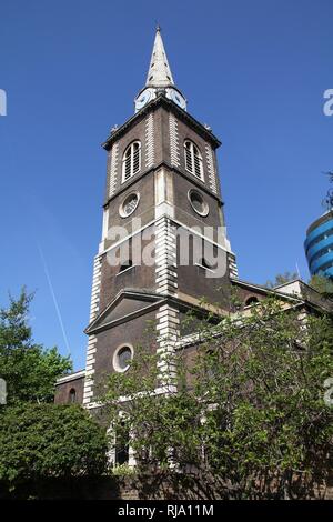 London, Vereinigtes Königreich - Saint Botolph ohne Aldgate Kirche. Denkmalgeschützte Gebäude. Stockfoto