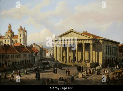 Marcin Zaleski (1796-1877). Pintor polaco. Ayuntamiento de Vilna, hacia 1846. Museo Nacional de Varsovia. Polonia. Stockfoto