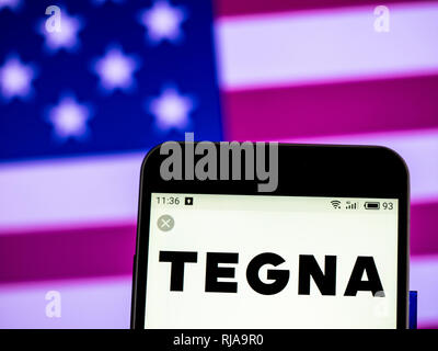 TEGNA Inc. Broadcasting Company Logo auf dem Smartphone angezeigt Stockfoto