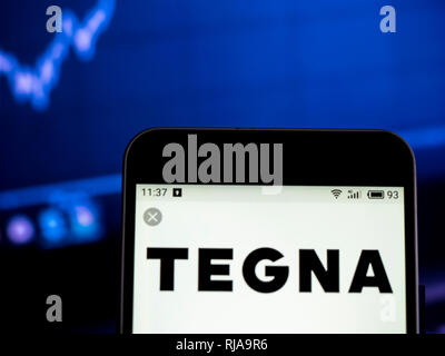 TEGNA Inc. Broadcasting Company Logo auf dem Smartphone angezeigt Stockfoto