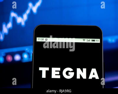 TEGNA Inc. Broadcasting Company Logo auf dem Smartphone angezeigt Stockfoto