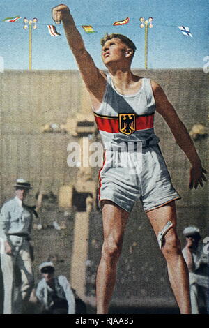 Foto: Hans Heinrich Sievert (1909-1963) einem Deutschen Zehnkämpfer während der Olympischen Spiele 1932. Stockfoto