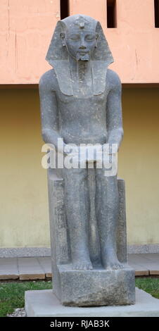 Statue von Amenophis III Neues Reich, schwarzen Granit. In Luxor, Ägypten gefunden. Amenhotep III (Amenophis III), auch als Amenhotep, der herrlichen bekannt, der 9 Und der Pharao wurde der achtzehnten Dynastie. Ägypten von Juni 1386 bis 1349 v. Chr. regierte. Stockfoto