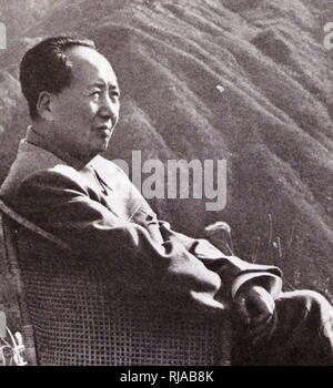 Mao Zedong Führer von China 1956. Mao Zedong (1893 - 1976) Chinesische Kommunistische Revolutionäre und Gründervater der Volksrepublik China Stockfoto