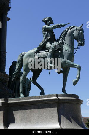 Statue in Maria-Theresien-Platz, Wien, Österreich. Maria Theresia (1717-1780), war der einzige weibliche Herrscher der Habsburgischen Herrschaften und der letzte des Hauses Habsburg. Stockfoto