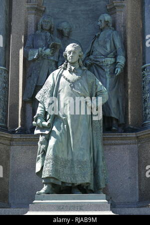 Statue in Maria-Theresien-Platz, Wien, Österreich. Maria Theresia (1717-1780), war der einzige weibliche Herrscher der Habsburgischen Herrschaften und der letzte des Hauses Habsburg. Stockfoto