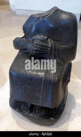 Statuette der Gudea, Prinz von Lagash. ca. 2120 v. Chr.. Gudea ausgeschlossen zwischen Ca. 2144 - 2124 v. Chr.. Sumerische Herrscher (ensi) der Zustand von Lagash im Südlichen Mesopotamien Stockfoto