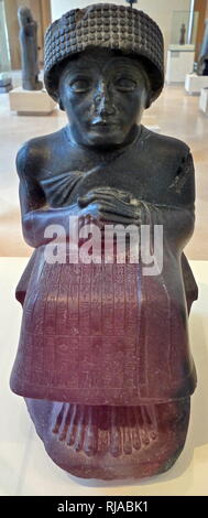 Statuette der Gudea, Prinz von Lagash. ca. 2120 v. Chr.. Gudea ausgeschlossen zwischen Ca. 2144 - 2124 v. Chr.. Sumerische Herrscher (ensi) der Zustand von Lagash im Südlichen Mesopotamien Stockfoto