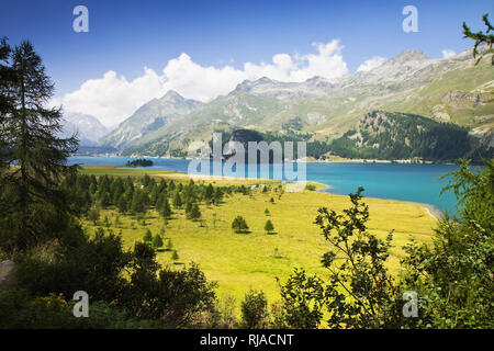 Wandern rund um Silser See - Oberengadin - Schweiz Stockfoto