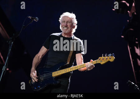 Lucca, Italien. 11. Juli 2018. Italien, Lucca: Sänger Roger Waters (Pink Floyd) führt live auf der Bühne bei Lucca Summer Festival 2018 für "Uns + Sie" Tour 2018 Stockfoto