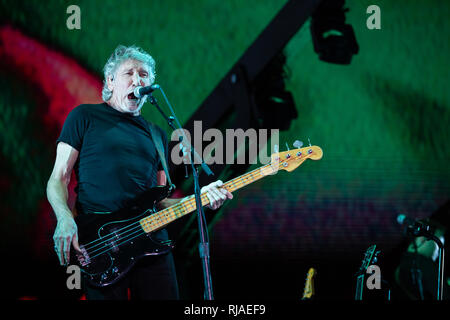 Lucca, Italien. 11. Juli 2018. Italien, Lucca: Sänger Roger Waters (Pink Floyd) führt live auf der Bühne bei Lucca Summer Festival 2018 für "Uns + Sie" Tour 2018 Stockfoto