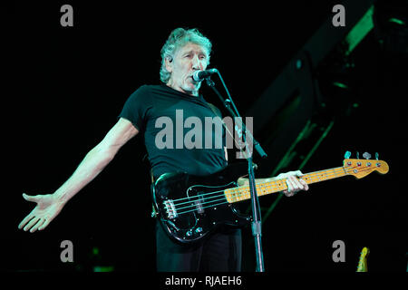 Lucca, Italien. 11. Juli 2018. Italien, Lucca: Sänger Roger Waters (Pink Floyd) führt live auf der Bühne bei Lucca Summer Festival 2018 für "Uns + Sie" Tour 2018 Stockfoto