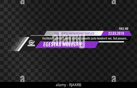 Einzigartige Video Schlagzeile Titel oder unteren Drittel Vorlage. High Ausführliche Vector Illustration Stock Vektor