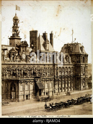 Foto (1895) von dem Hotel de Ville, City Hall, in Paris, Frankreich Stockfoto