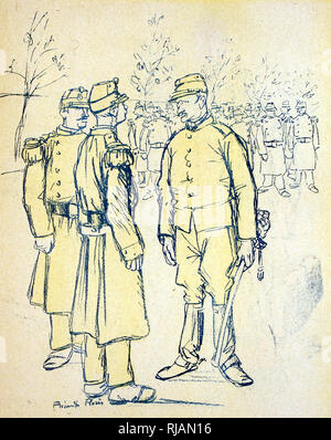 Karikatur in L'Assiette du Beurre, 1906, Darstellung der französischen Armee in der Ausbildung Stockfoto