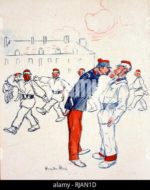 Karikatur in L'Assiette du Beurre, 1906, Darstellung der französischen Armee in der Ausbildung Stockfoto