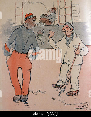 Karikatur in L'Assiette du Beurre, 1906, Darstellung der französischen Armee in der Ausbildung Stockfoto