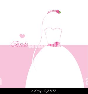 Hochzeit Kleid Hochzeit Einladung Karte für Vektor-illustration EPS 10. Stock Vektor