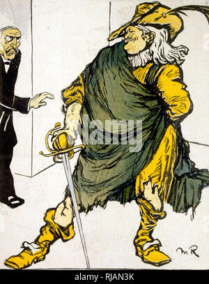 Karikatur in L'Assiette du Beurre, 1906, Darstellung Geschäftsmann und ein Kavalier Stockfoto