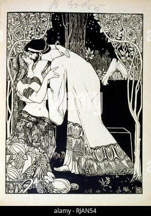 Salomo und Saba, aus dem Buch Juda durch Ephraim Mose Lilien (1874-1925) dargestellt. Lilian wird als der Vater der Zionistischen Ikonographie, im Jugendstil (Art Nouveau) Stil geschaffen. Er illustrierte "Juda" (1900), ein Buch über biblische Poesie durch ein christlicher Freund, Borries Freiherr von Münchhausen". Stockfoto