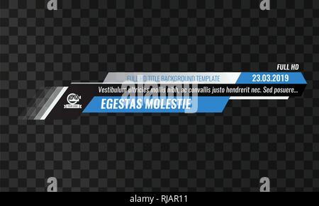 Einzigartige Video Schlagzeile Titel oder unteren Drittel Vorlage. High Ausführliche Vector Illustration Stock Vektor