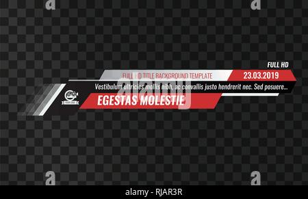 Einzigartige Video Schlagzeile Titel oder unteren Drittel Vorlage. High Ausführliche Vector Illustration Stock Vektor