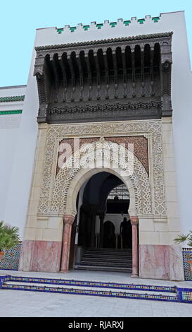 Die Grande Mosquée de Paris (gemeinhin als der Pariser Moschee oder die Große Moschee von Paris in englischer Sprache bekannt) wird in der 5. Arrondissement und ist eine der größten Moscheen in Frankreich Stockfoto