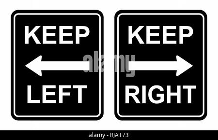 Abbildung: Verkehrszeichen für halten Sie sich links und rechts Stock Vektor