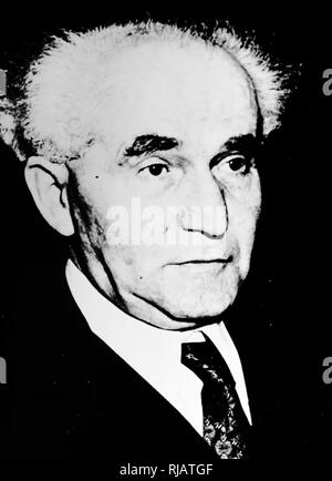 Der israelische Premierminister David Ben Gurion (1886-1973), Ben Gurion war der erste Führer des Staates Israel als Premierminister 1948-53 und 1955-1963). Stockfoto