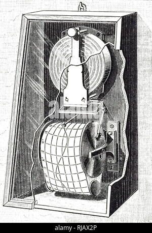 Eine Gravur der Darstellung Redier eintragen Barometer. Ein Barometer ist ein wissenschaftliches Instrument in der Meteorologie verwendet atmosphärischer Druck zu messen. Von Antoine Redier (1817-1892), ein französischer Erfinder, Ingenieur und Uhrmacher erfunden. Vom 19. Jahrhundert Stockfoto