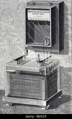 Eine Gravur, Roux's Messgerät zur Prüfung des Druckspeichers. Pierre Paul Emile Roux (1853-1933), ein französischer Arzt, Bakteriologe und Immunologe. Vom 19. Jahrhundert Stockfoto