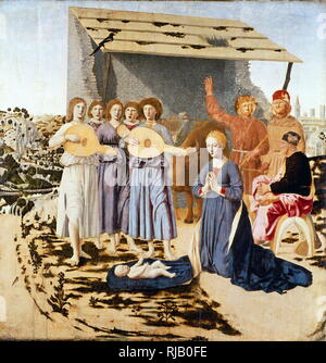 Piero della Francesca (gestorben 1492): Die Geburt. Malerei zwischen 1470 und 1475 Öl auf Pappelholz Panel Stockfoto