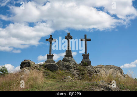 Trinity Kreuze wurde 1849 von den Bürgerinnen und Bürgern des Dorfes Prameny gemacht. Sie wurden als Dank für die Heilung. Stockfoto