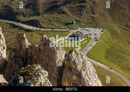 Europa, Italien, Alpen, Dolomiten, Berge, Passo Giau, Blick vom Rifugio Nuvolau Stockfoto