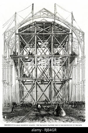 Fortschritte beim Bau der internationalen Ausstellung 1861 Stockfoto