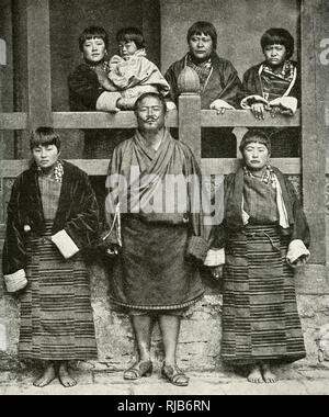 König von Bhutan und seine Familie, Bhutan, Südasien Stockfoto