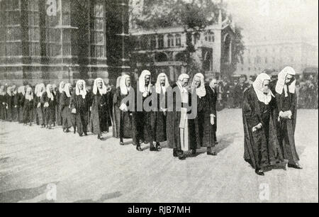 Richtervermittlung aus Westminster Abbey, London Stockfoto