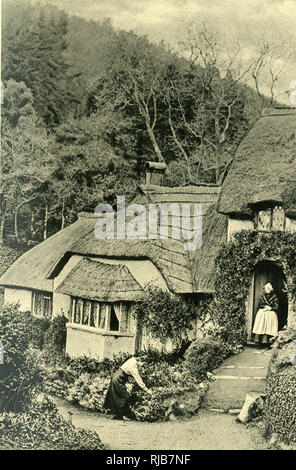 Hütte im Dorf Selworthy Green, Somerset Stockfoto