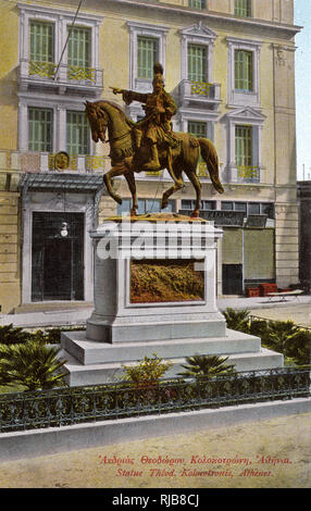 Reiterstatue von Theodoros Kolokotronis, Athen, Griechenland Stockfoto