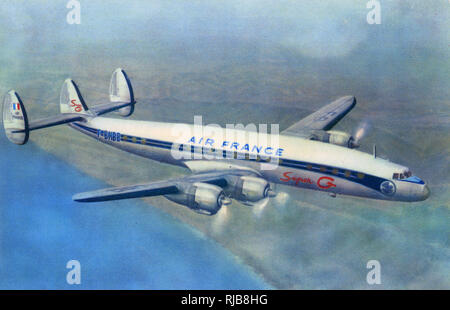 Air France Super G Constellation im Flug Stockfoto