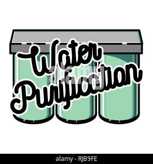 Farbe vintage Wasseraufbereitung Emblem. Vector Illustration, EPS 10. Stock Vektor
