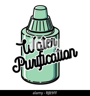 Farbe vintage Wasseraufbereitung Emblem. Vector Illustration, EPS 10. Stock Vektor