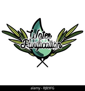 Farbe vintage Wasseraufbereitung Emblem. Vector Illustration, EPS 10. Stock Vektor