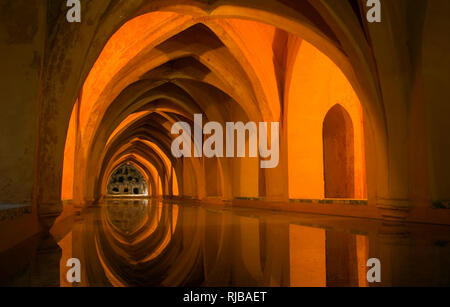 Los Baños de Doña María de Padilla, Real Alcázar de Sevilla Stockfoto