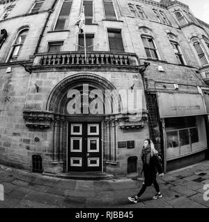 Die Bradford Club, Piece Hall Yard, Bradford, West Yorkshire. Stockfoto