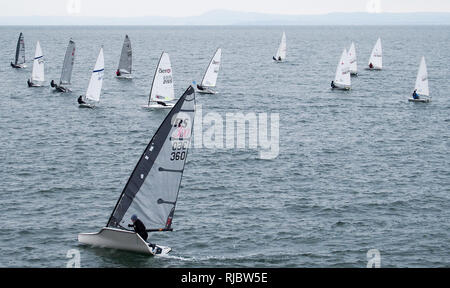 Jolle Rennen in North Berwick Stockfoto