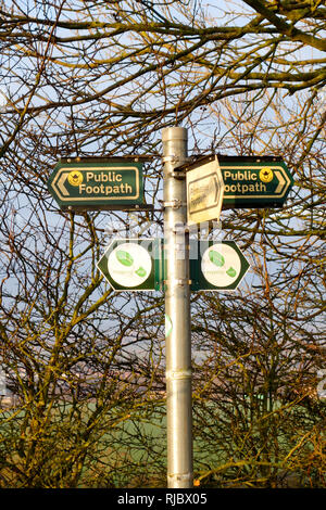 Wanderweg Schilder, Viking, Waddington Stockfoto